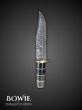 Damascus steel clip point Bowie Knife