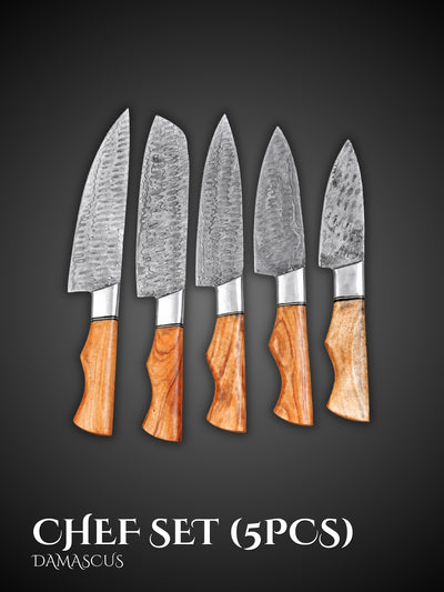 Damascus Steel Chef Knife Set Built for the Everyday Kitchen