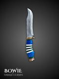 Hand Forged Damascus Steel Bowie Knife