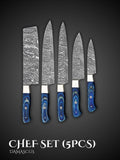 Damascus Chef Knife Set (5 Pieces)