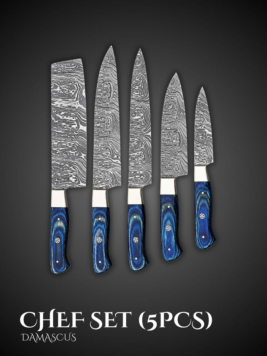 Damascus Chef Knife Set (5 Pieces)