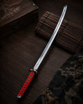 Japanese Katana Sword Red Hilt Traditional Style Blade