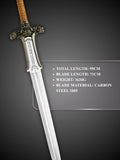 Atlantean sword blade showing engraved rune pattern