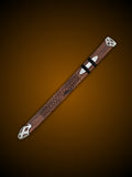 Brown Northman sword angled view against dark background