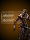Brown Northman sword held to show scale and Viking styling