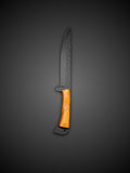 Damascus Chef Knife Black Coated Blade Olive Handle