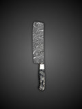 Damascus Chef Knife Wave Pattern Marble Handle