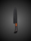 Damascus Kitchen Chef Knife Hammered Black Blade