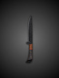 Damascus Kitchen Slicing Knife Black Finish Blade