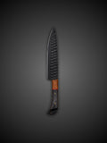 Damascus Kitchen Utility Knife Red Wood Handle