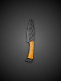 Damascus Paring Knife Olive Wood Brass Mosaic Pin