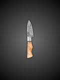Damascus Steel Chef Knife Patterned Blade Wood Handle