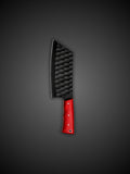Damascus Steel Cleaver Knife Black Hammered Blade
