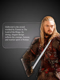 Eomer Sword displayed with Rohan themed backdrop