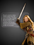 Eowyn Sword displayed with Rohan themed backdrop