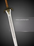 Father's Sword blade showing runic inscription dedicated to Crom