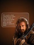 Fíli's Sword displayed with Erebor themed backdrop