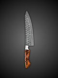 Forged Chef Knife Damascus Pattern Blade