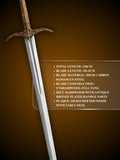 Heartsbane sword blade showing dark rippled Valyrian steel pattern