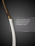 Hand forged curved steel blade of High Elven Sword