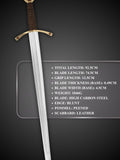Knights Templar sword blade showing medieval broad edge design