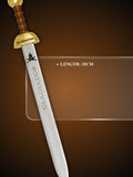 Letter opener sword blade showing gladiator engraving and markings