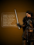 Longclaw Sword displayed with House Mormont themed backdrop