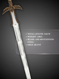 Marto Barbarian Sword blade showing polished stainless steel and deep fuller