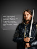 Aragorn holding Anduril, reforged Narsil Sword in Lord of the Rings inspired scene