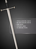 Close up of Narsil Sword blade showing high carbon steel finish and edge detail