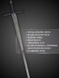 Nazgul sword blade showing extended dark steel design