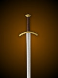 Close up of Robb Stark's Sword direwolf hilt detail