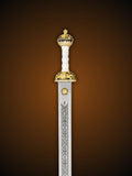Roman Gladiator Sword hilt detail with gold accents