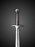 Close up of Sting Sword blade showing high carbon steel finish and edge detail