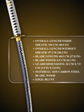 Yamato sword drawn blade showing curved edge and wavy temper line